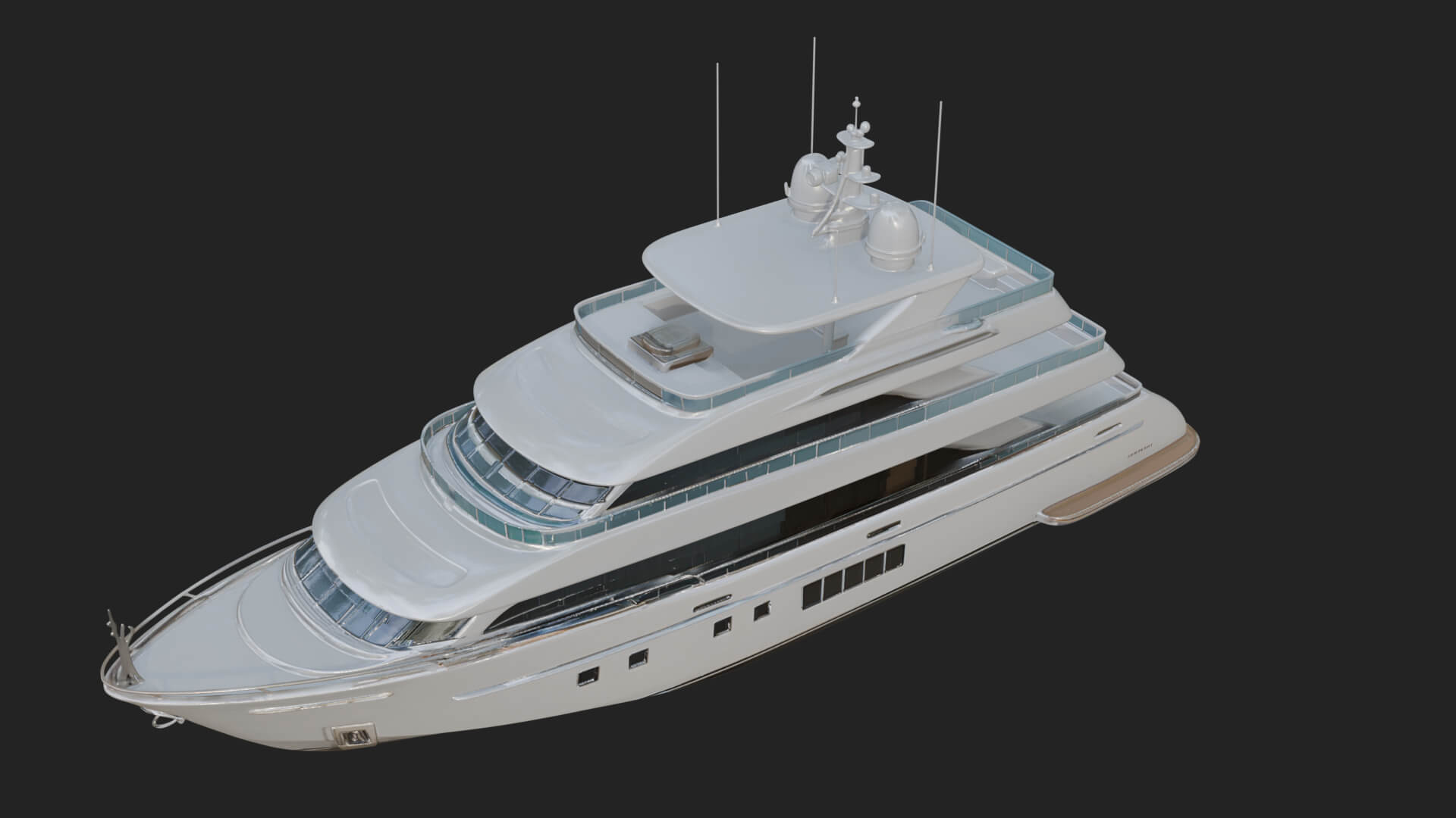 Motor Yacht Model Design 59 3D Print Model 3D Model
