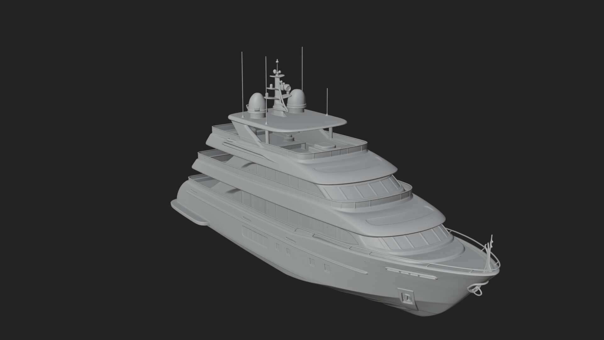 Motor Yacht Model Design 59 3D Print Model 3D Model