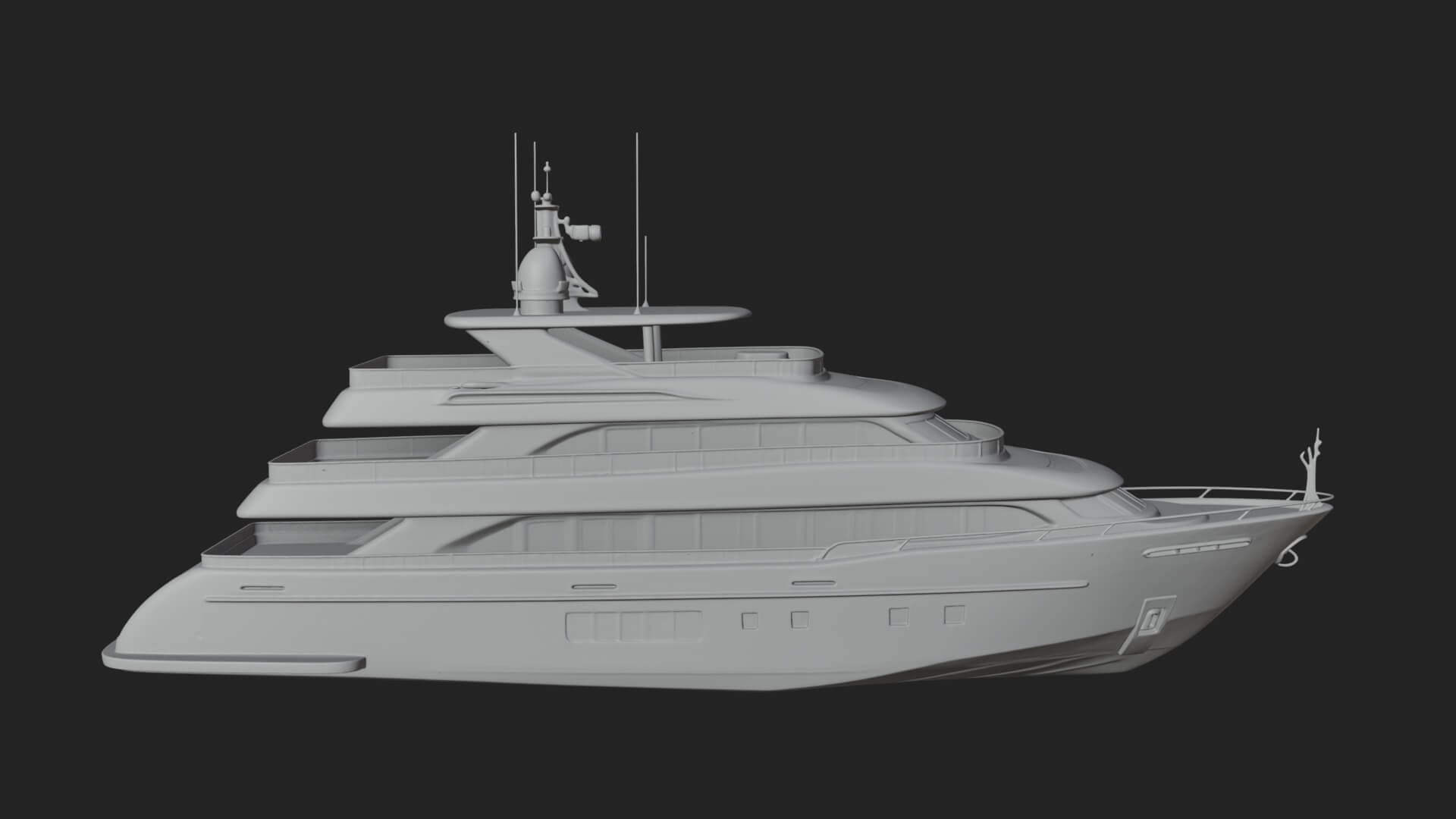 Motor Yacht Model Design 59 3D Print Model 3D Model