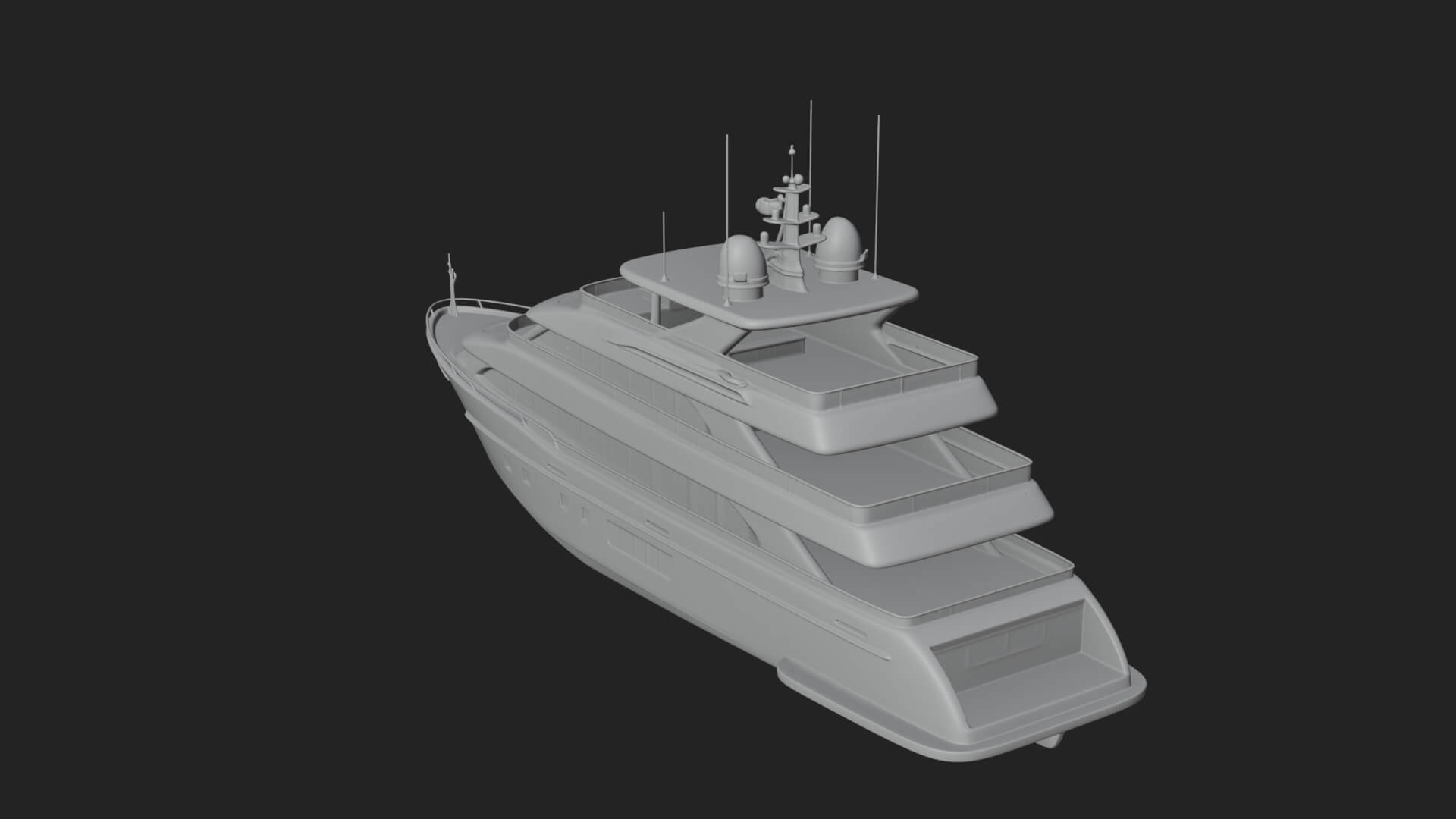Motor Yacht Model Design 59 3D Print Model 3D Model