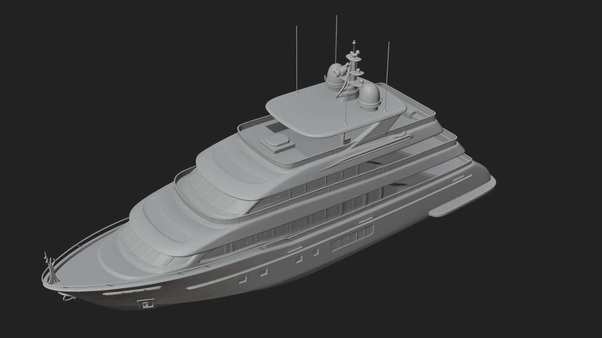 Motor Yacht Model Design 59 3D Print Model 3D Model