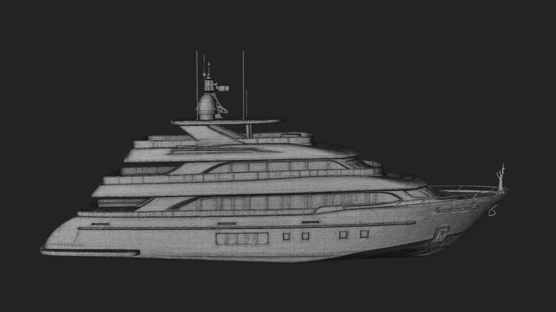 Motor Yacht Model Design 59 3D Print Model 3D Model
