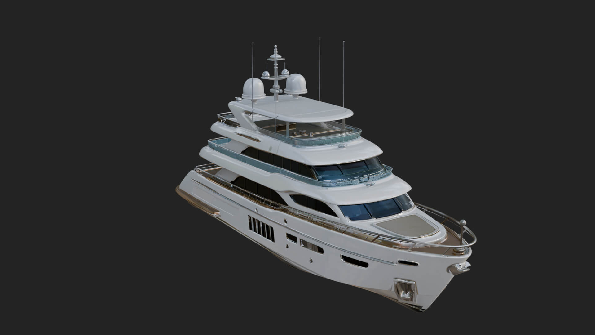 Motor Yacht Model Design 60 3D Print Model 3D Model