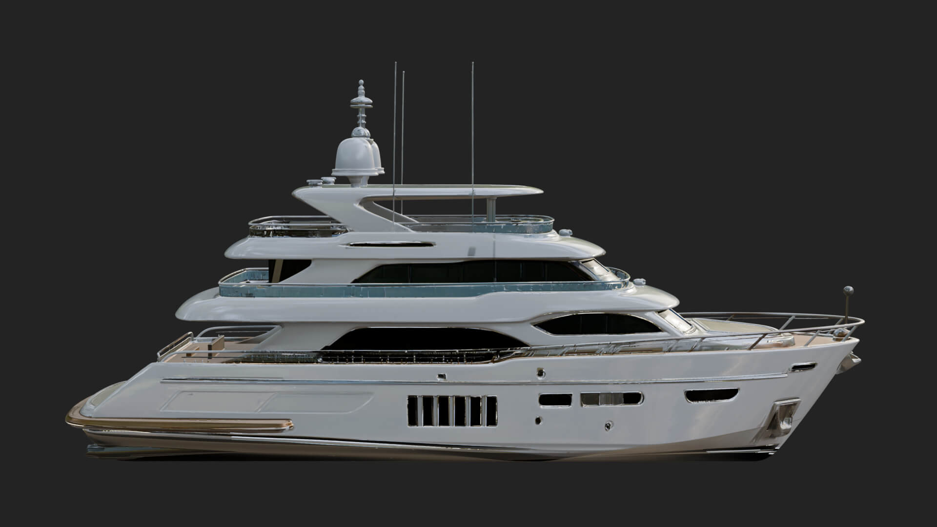 Motor Yacht Model Design 60 3D Print Model 3D Model