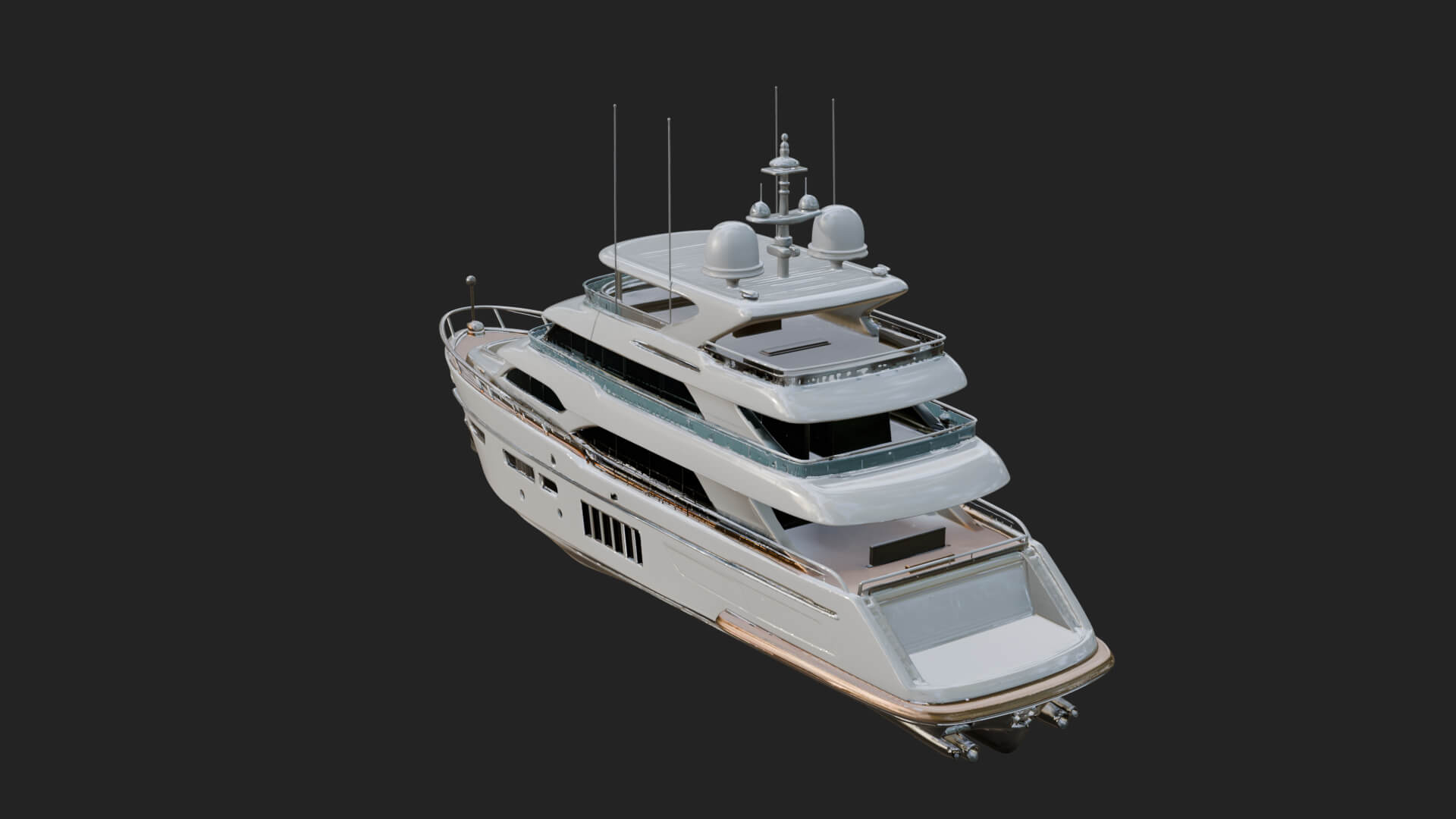 Motor Yacht Model Design 60 3D Print Model 3D Model