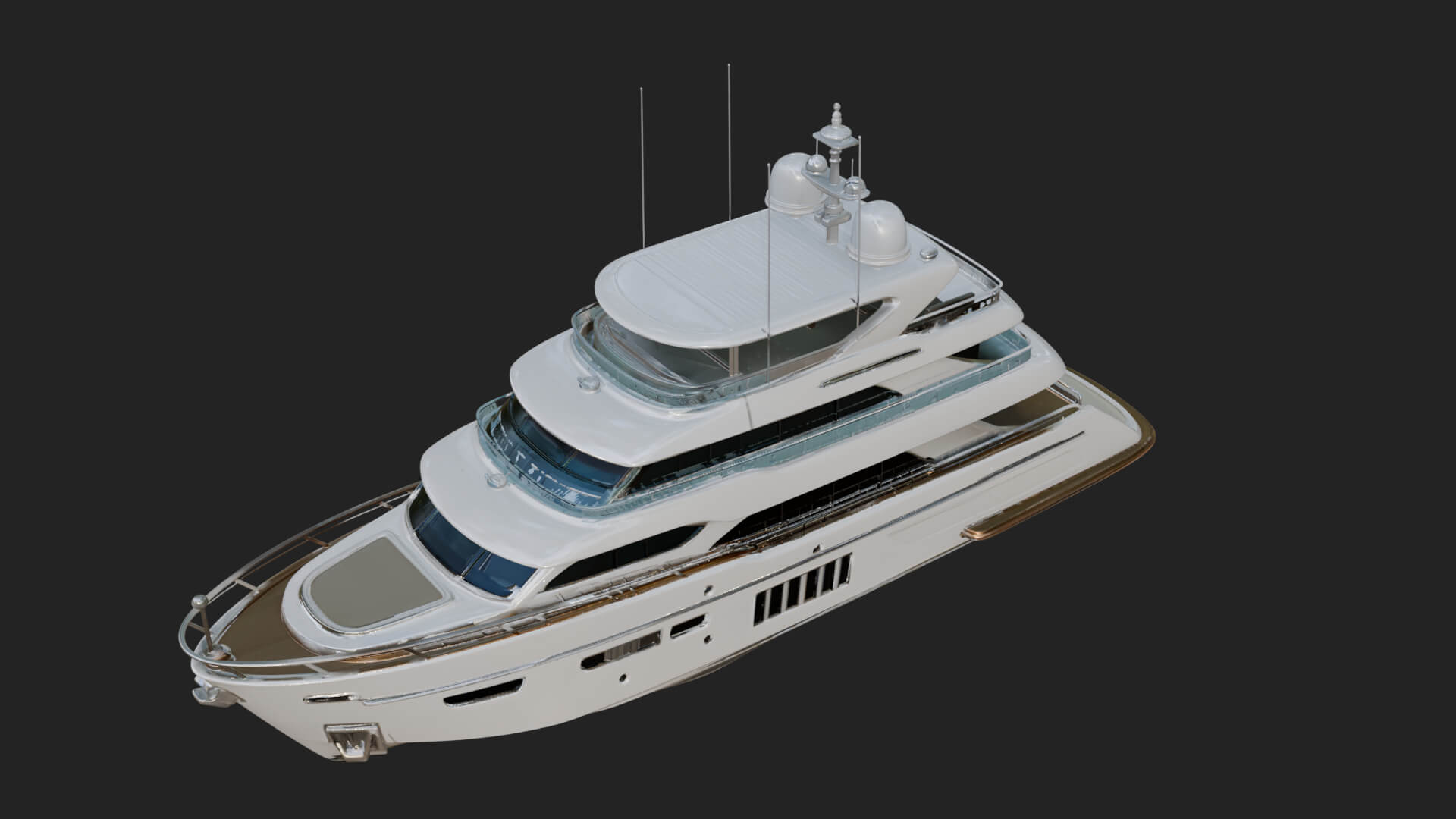 Motor Yacht Model Design 60 3D Print Model 3D Model