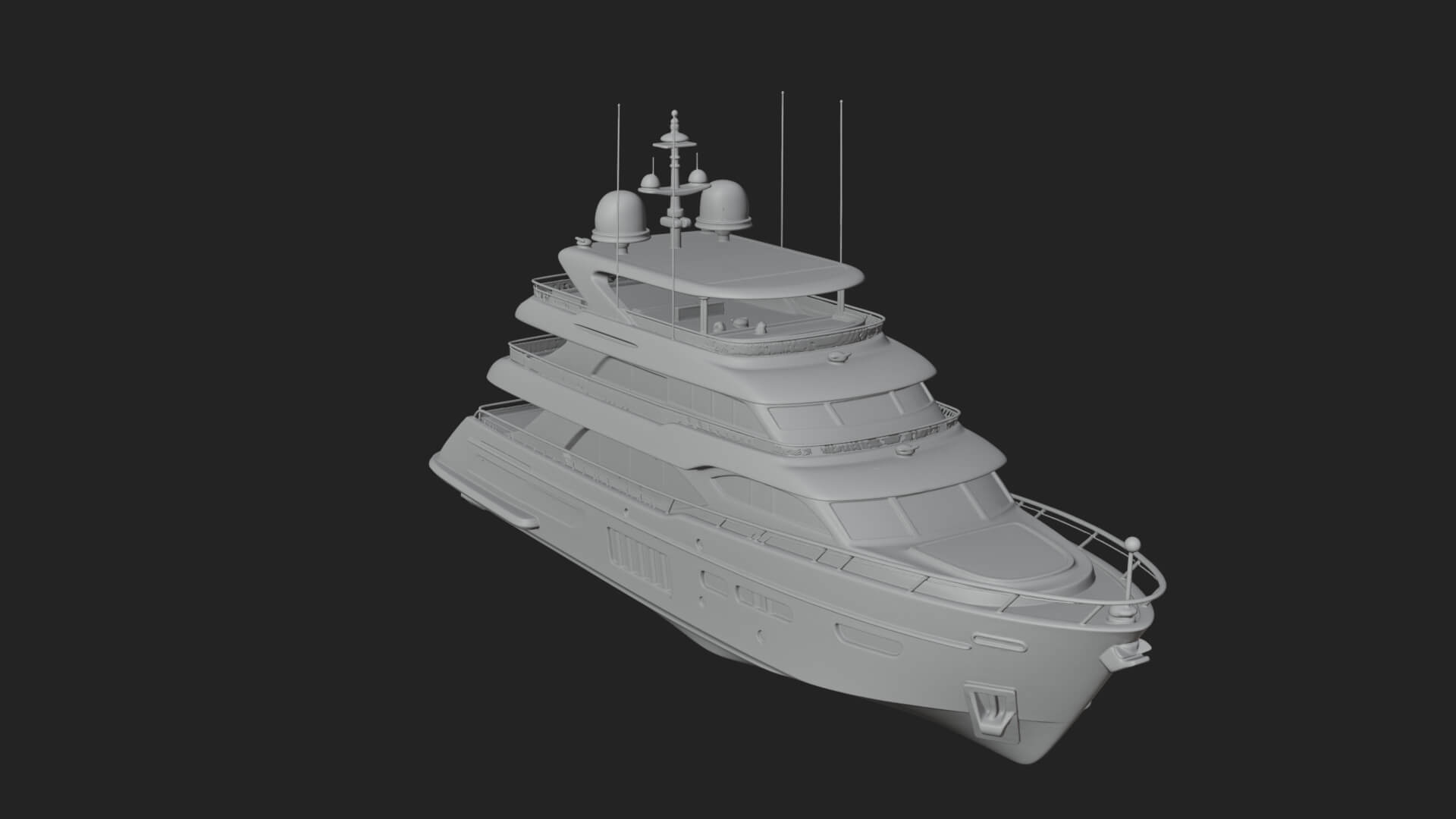 Motor Yacht Model Design 60 3D Print Model 3D Model