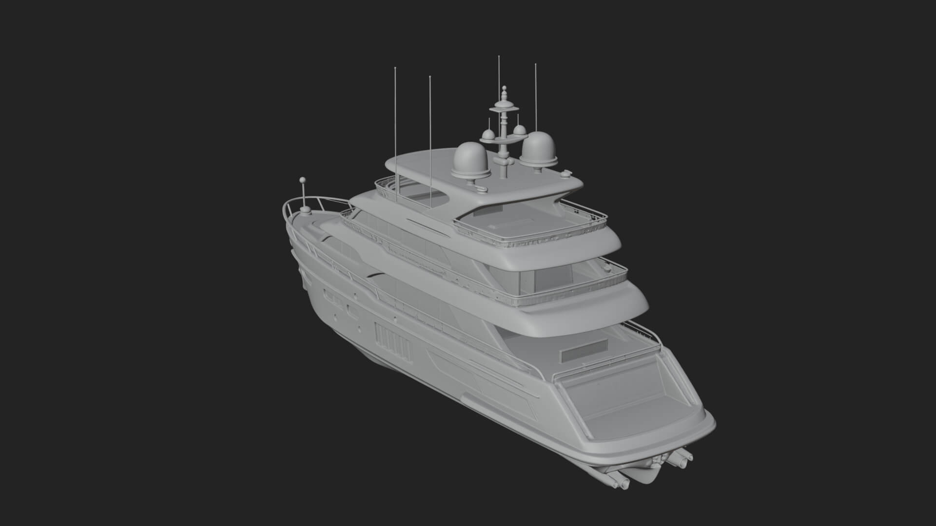 Motor Yacht Model Design 60 3D Print Model 3D Model