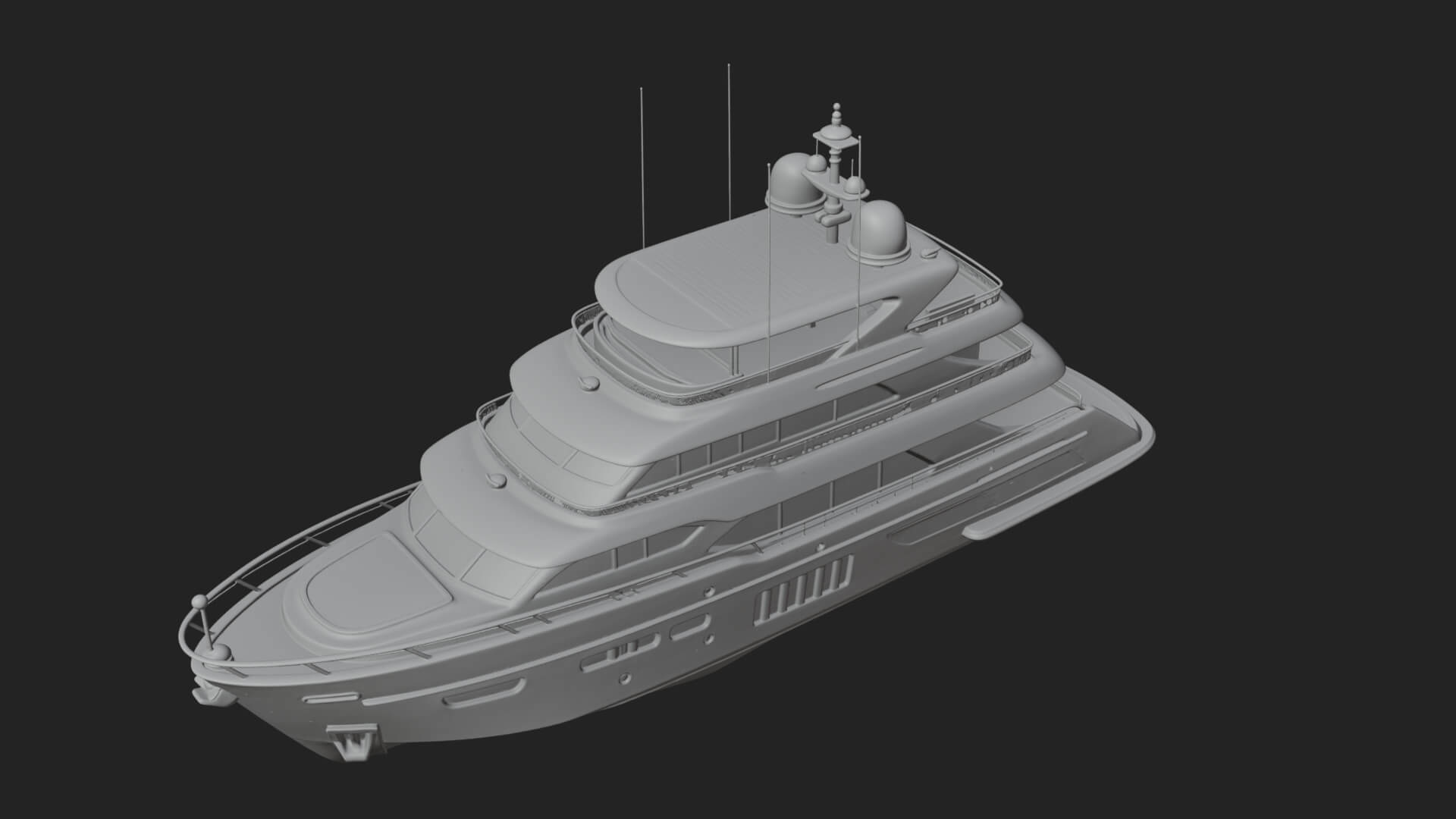 Motor Yacht Model Design 60 3D Print Model 3D Model