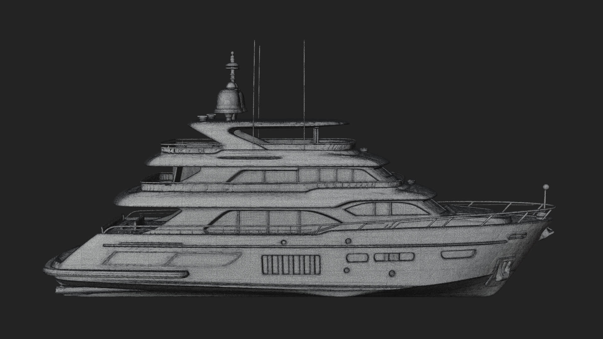 Motor Yacht Model Design 60 3D Print Model 3D Model
