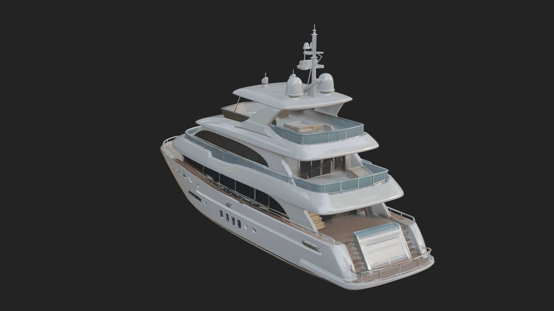 Motor Yacht Model Design 61 3D Print Model 3D Model
