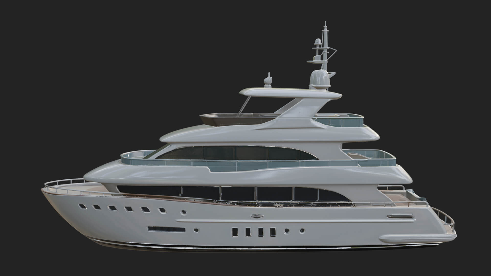 Motor Yacht Model Design 61 3D Print Model 3D Model