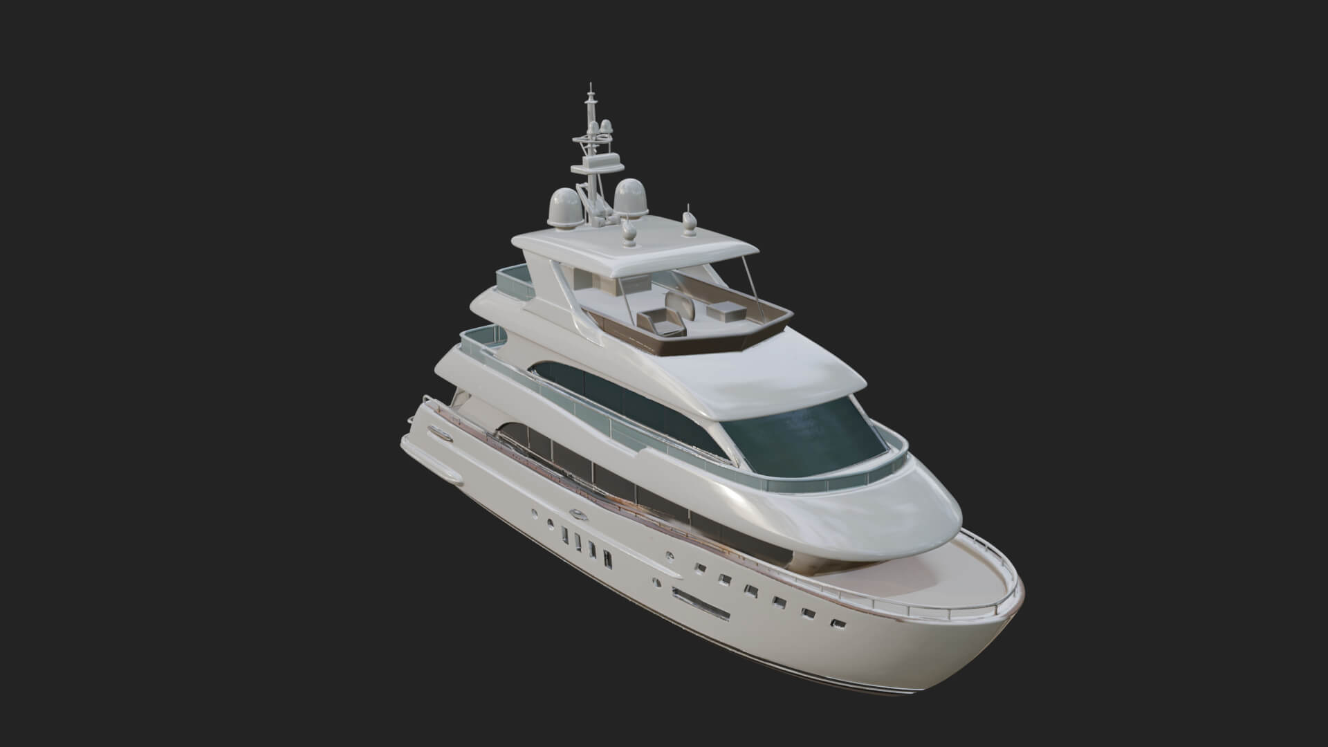 Motor Yacht Model Design 61 3D Print Model 3D Model