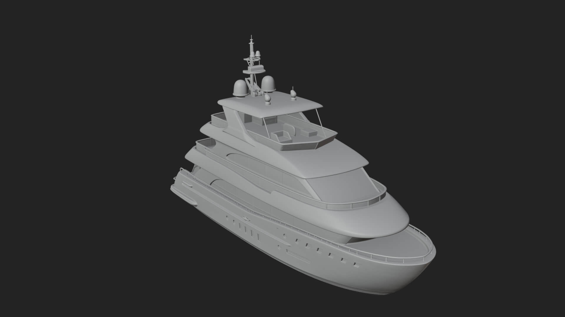 Motor Yacht Model Design 61 3D Print Model 3D Model