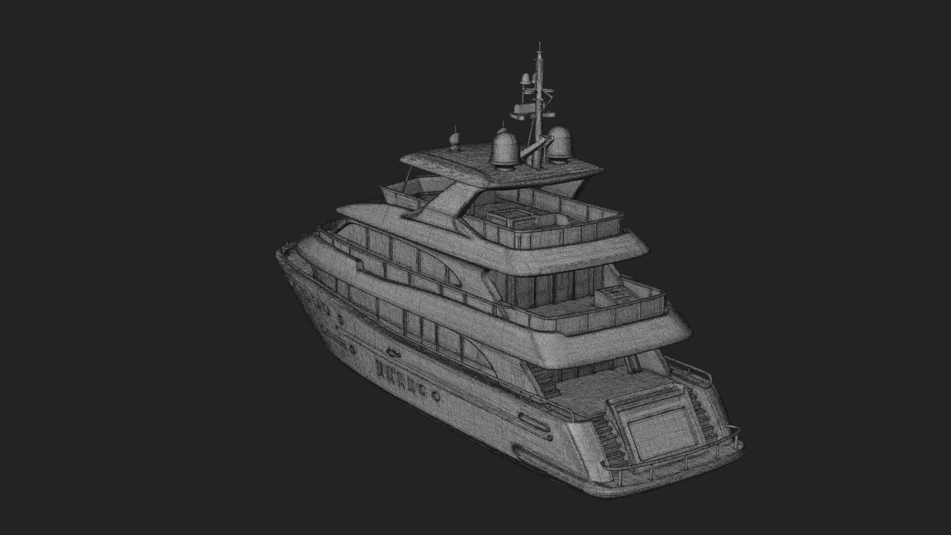 Motor Yacht Model Design 61 3D Print Model 3D Model