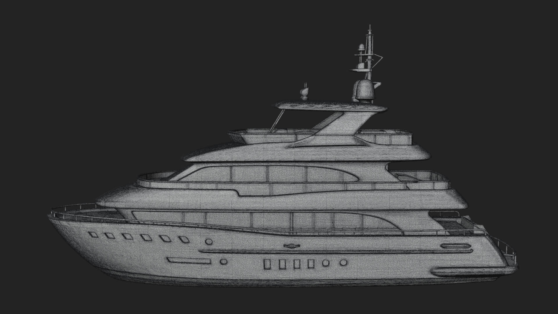 Motor Yacht Model Design 61 3D Print Model 3D Model