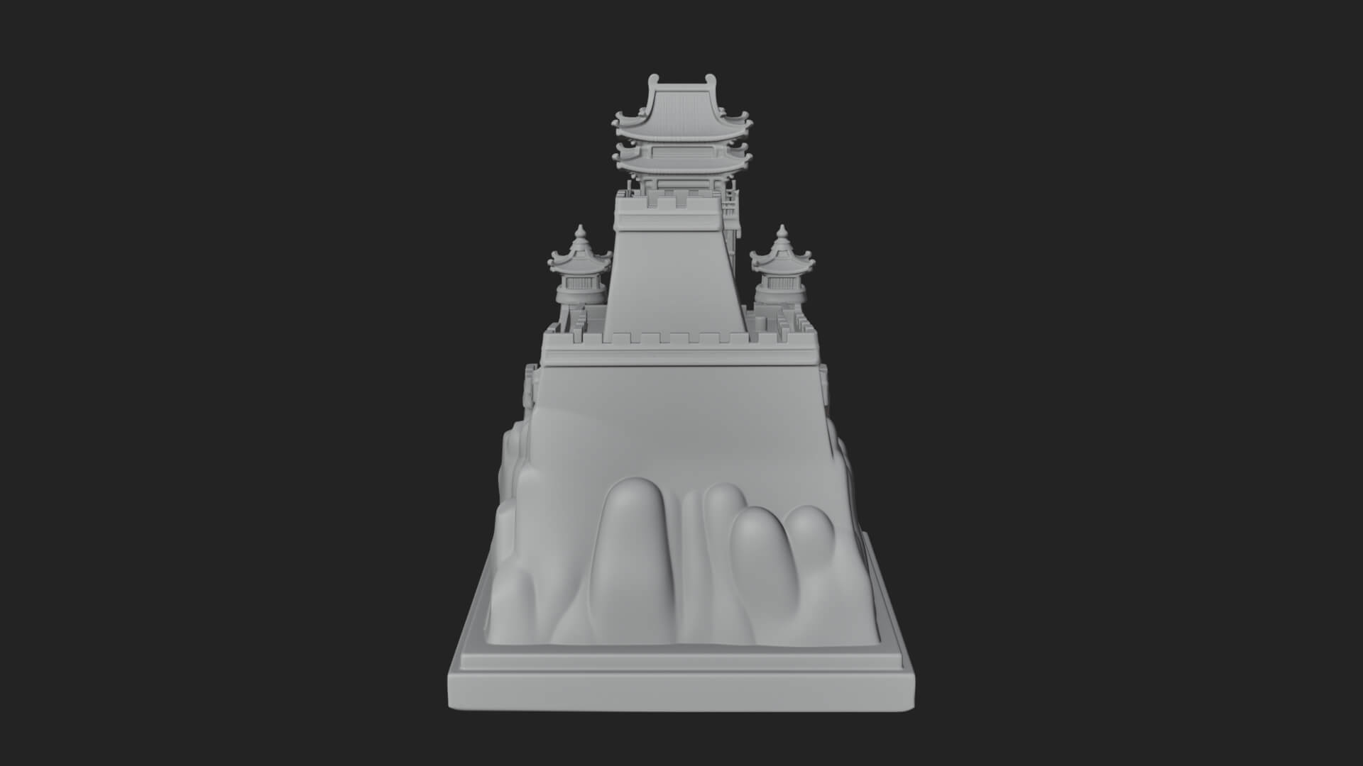 Mountain Fortress Castle Design 1 3D Print Model 3D Model