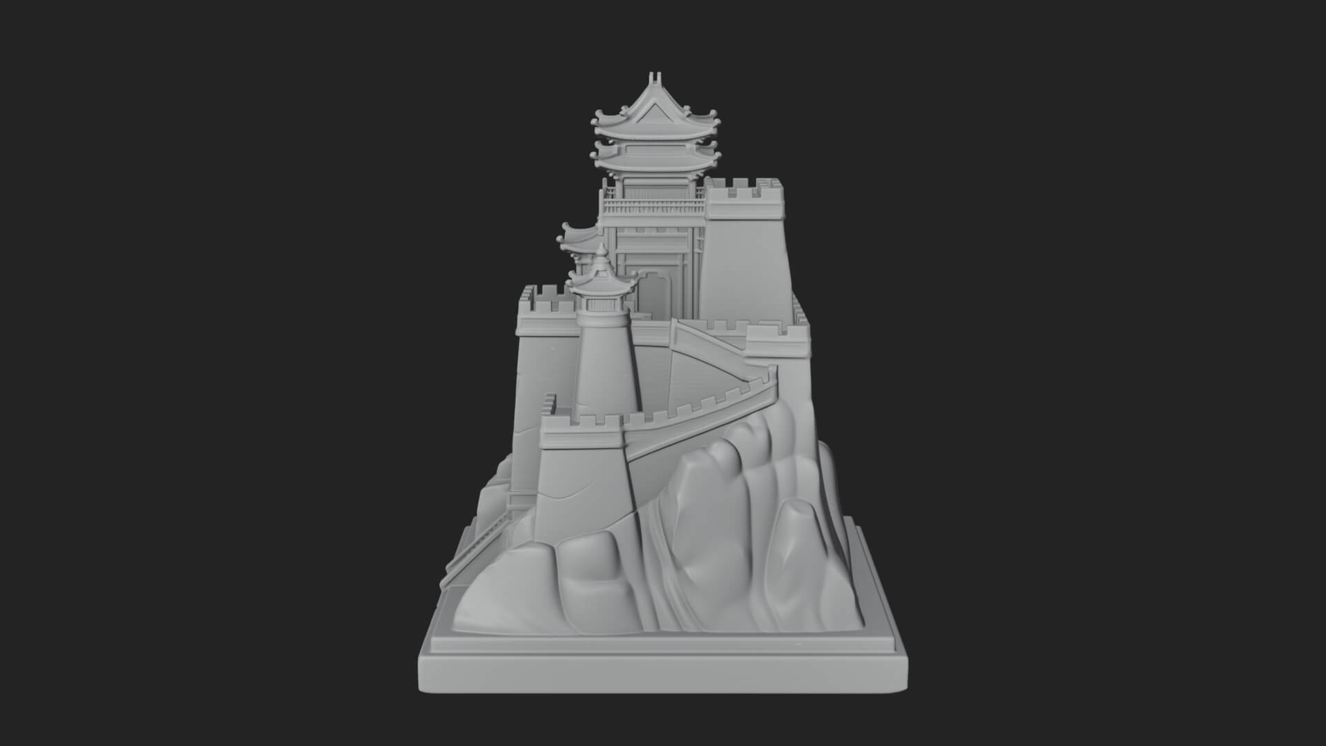 Mountain Fortress Castle Design 1 3D Print Model 3D Model