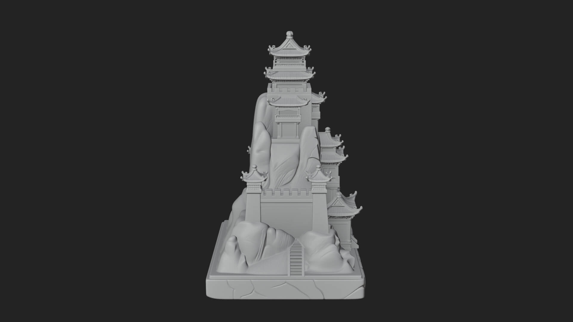 Mountain Fortress Castle Design 2 3D Print Model 3D Model