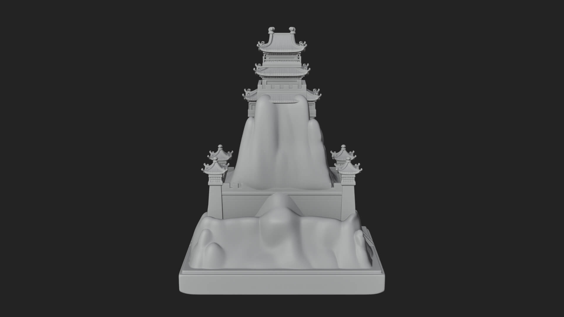 Mountain Fortress Castle Design 2 3D Print Model 3D Model