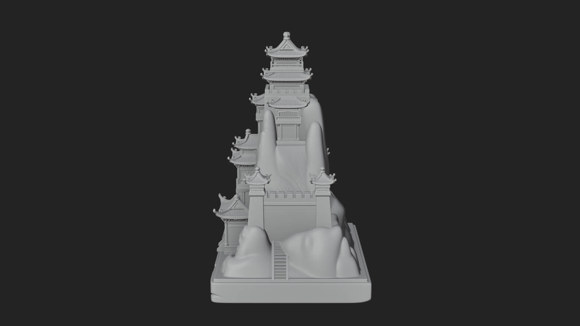 Mountain Fortress Castle Design 2 3D Print Model 3D Model