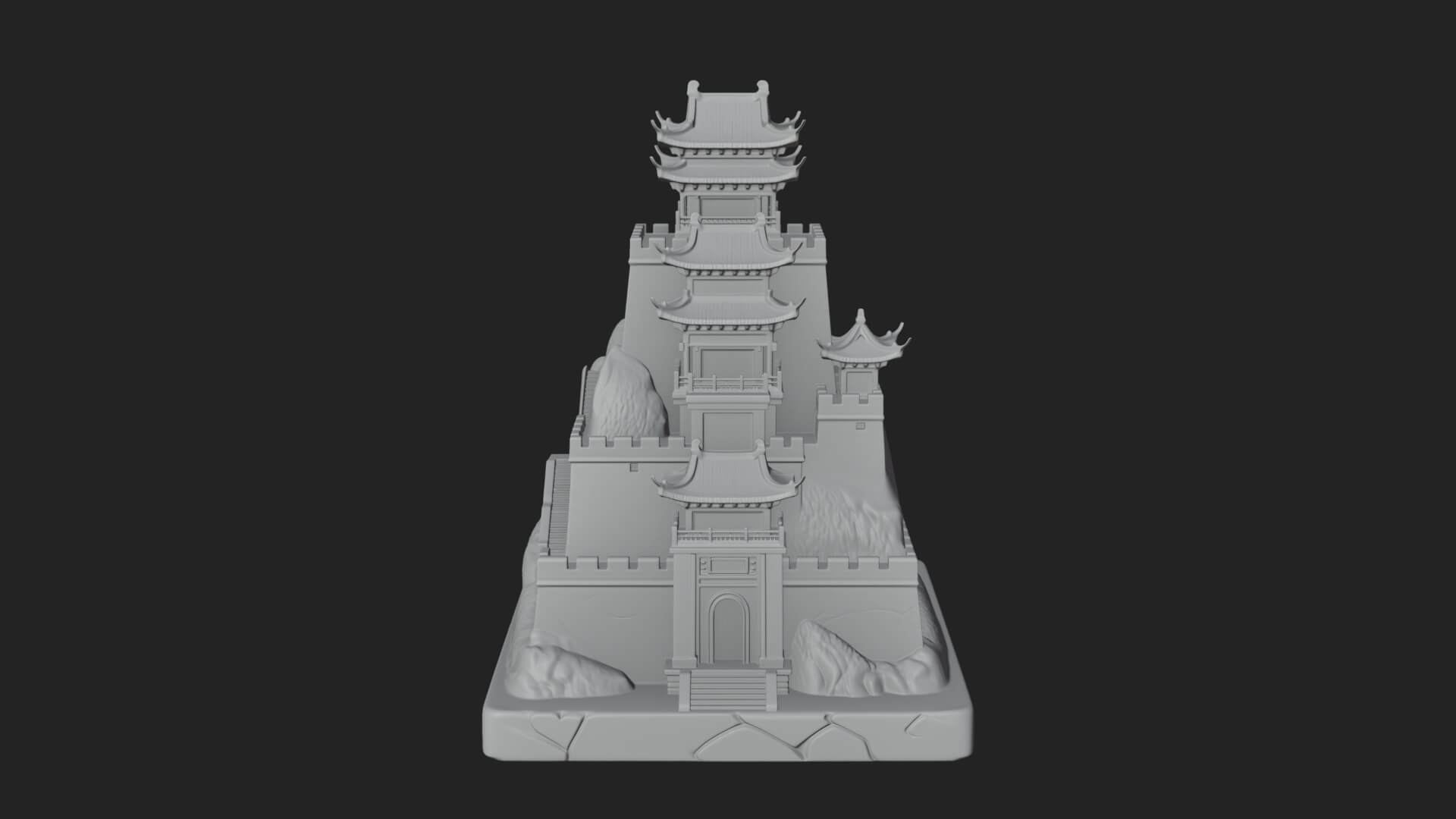 Mountain Fortress Castle Design 3 3D Print Model 3D Model
