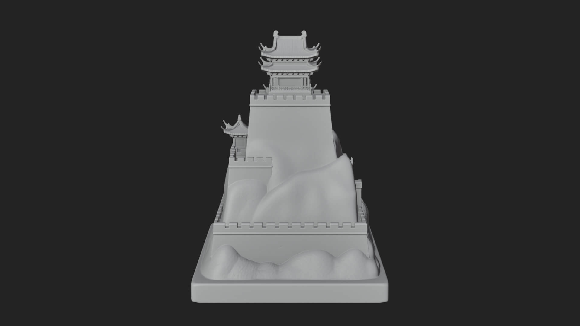 Mountain Fortress Castle Design 3 3D Print Model 3D Model