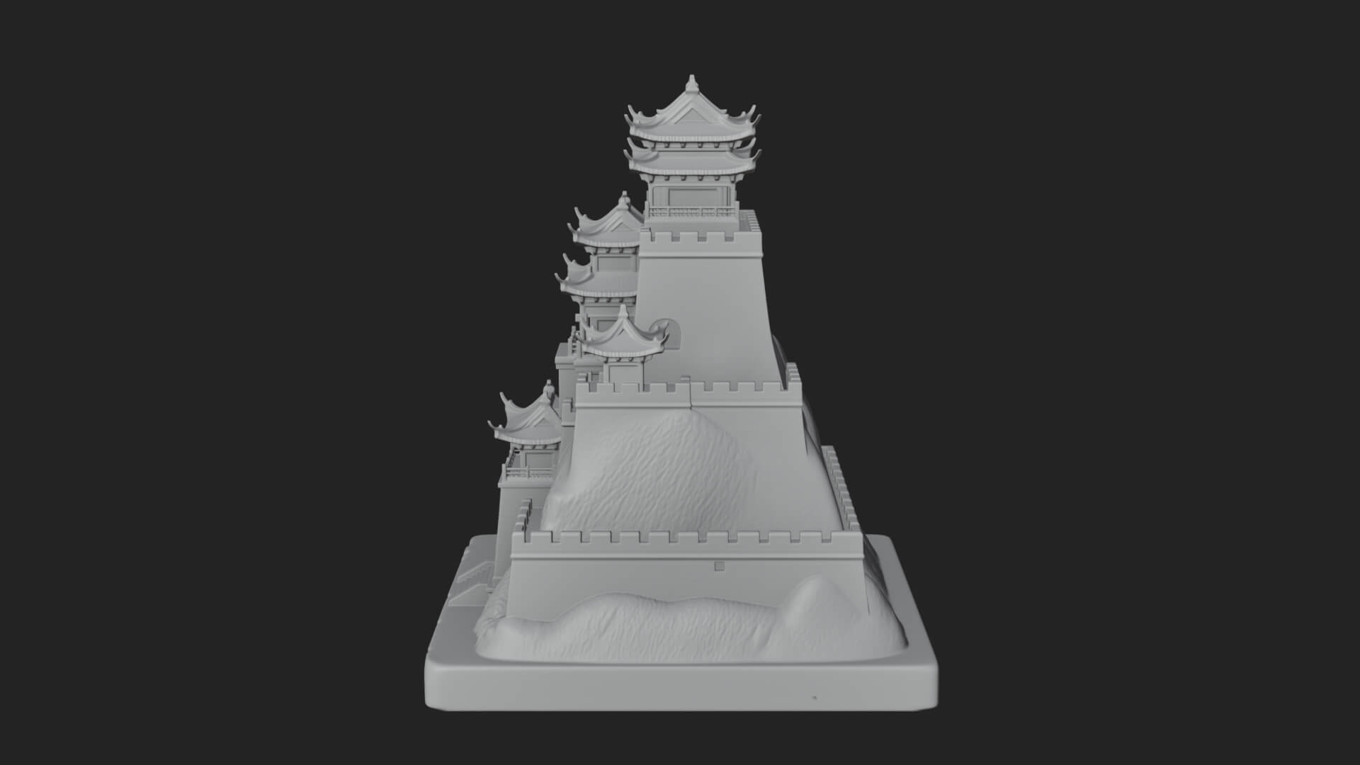 Mountain Fortress Castle Design 3 3D Print Model 3D Model