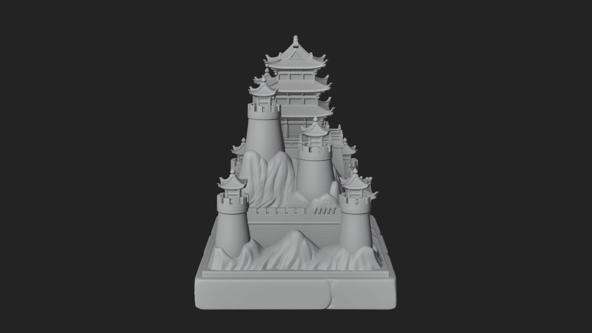 Mountain Fortress Castle Design 4 3D Print Model 3D Model