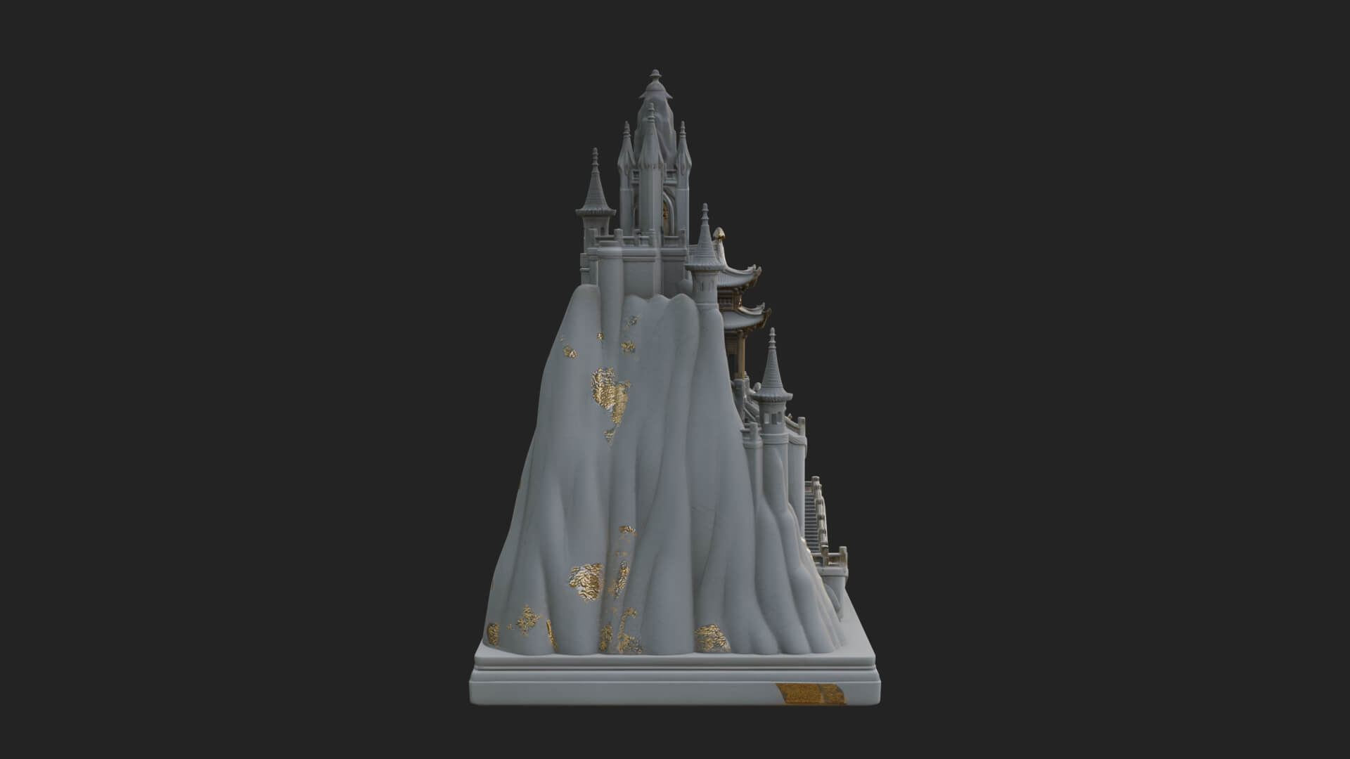 Mountain Fortress Castle Design 5 3D Print Model 3D Model