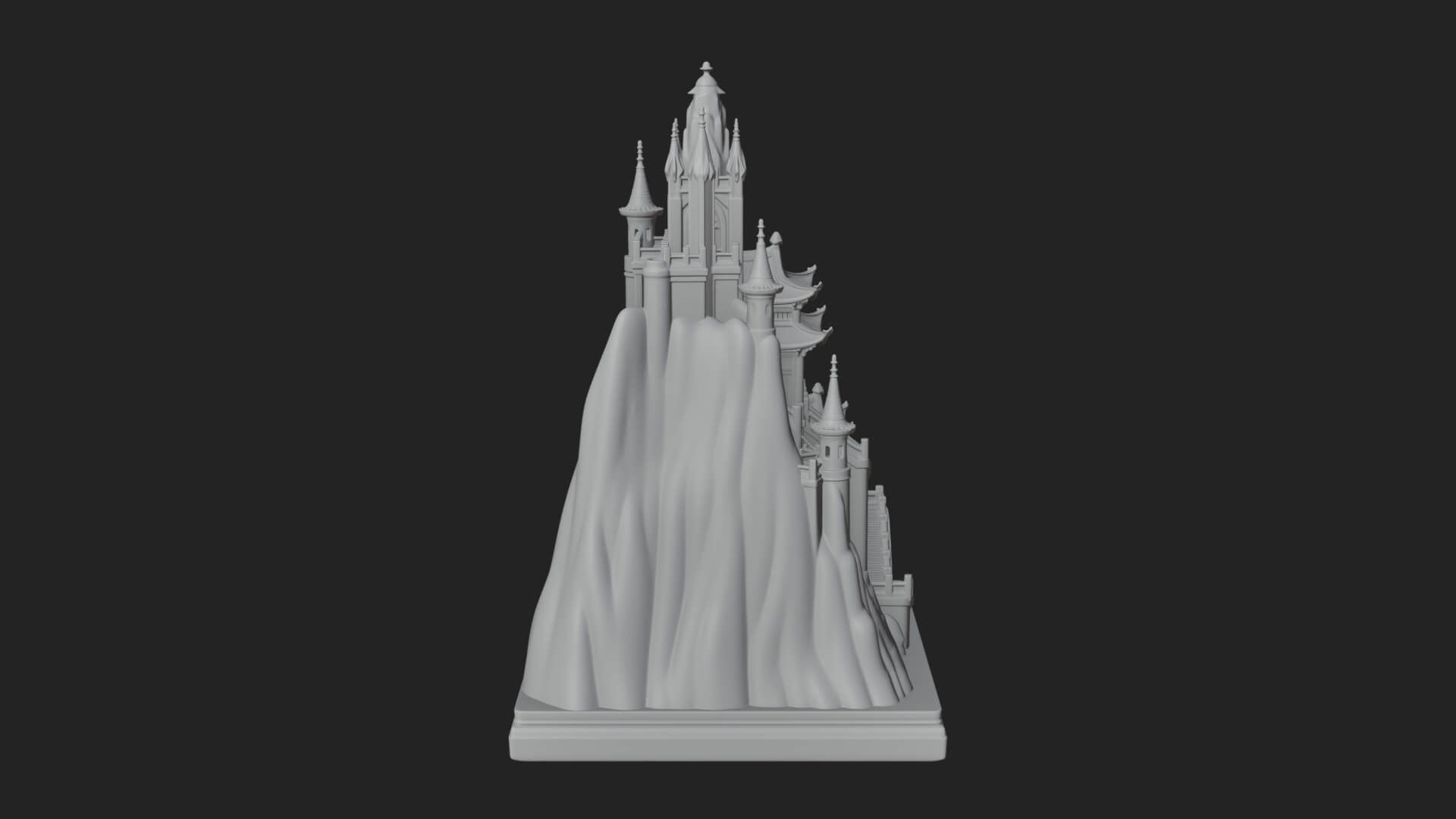 Mountain Fortress Castle Design 5 3D Print Model 3D Model