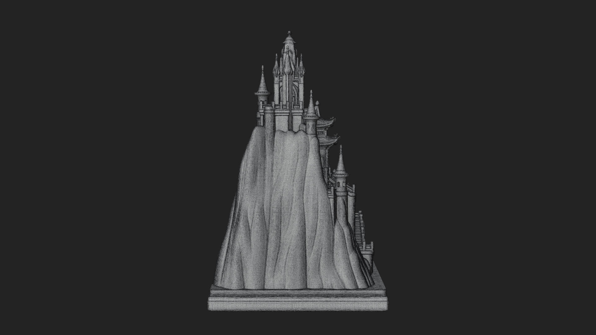 Mountain Fortress Castle Design 5 3D Print Model 3D Model