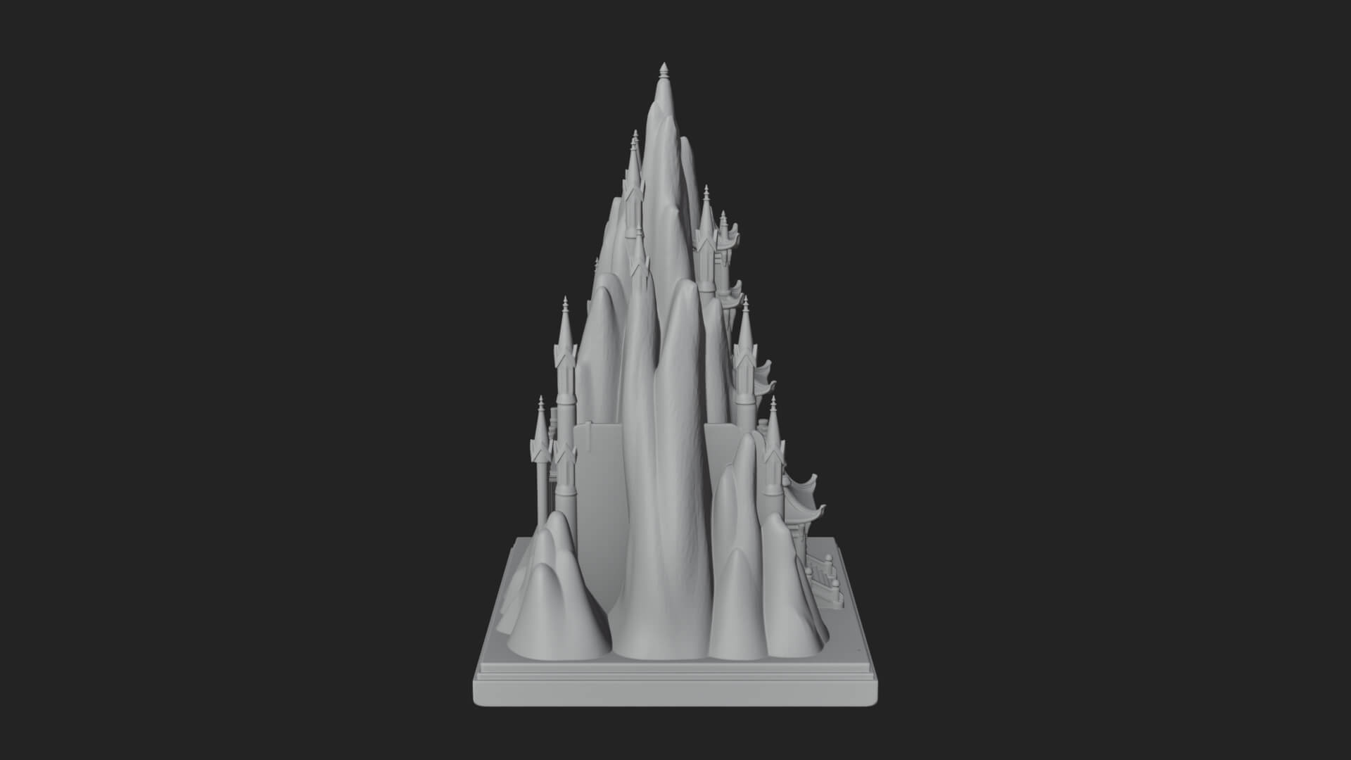 Mountain Fortress Castle Design 6 3D Print Model 3D Model