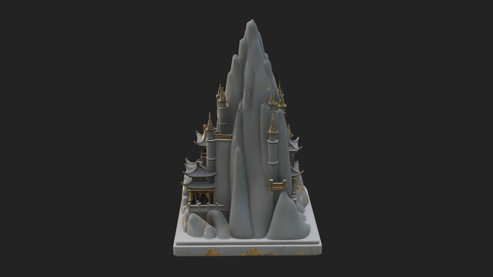 Mountain Fortress Castle Design 8 3D Print Model 3D Model
