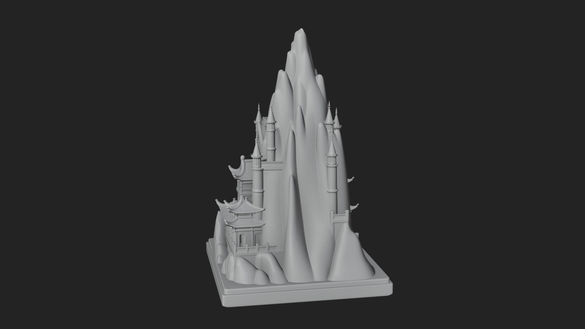 Mountain Fortress Castle Design 8 3D Print Model 3D Model