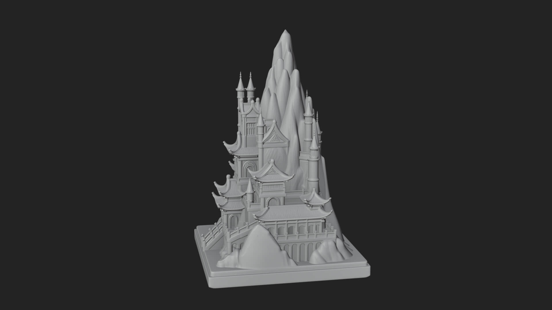 Mountain Fortress Castle Design 8 3D Print Model 3D Model