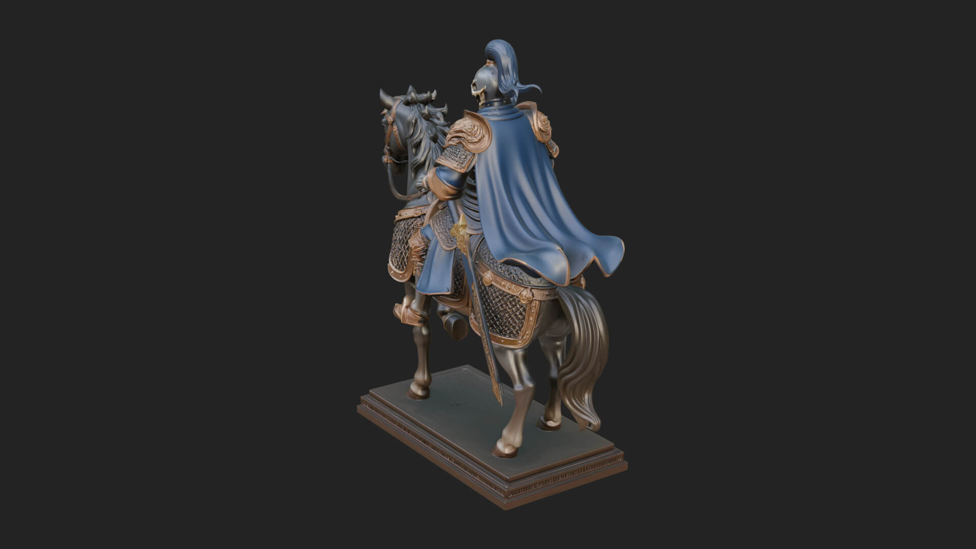 Mounted Armored General Statue Design 1 3D Print Model 3D Model
