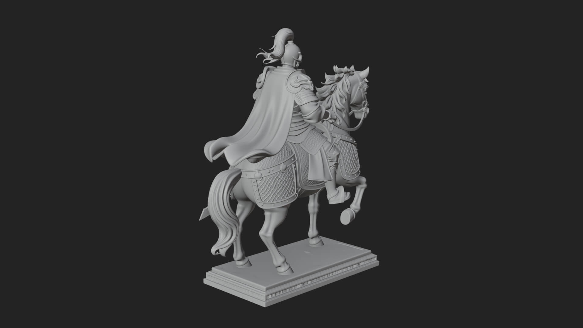 Mounted Armored General Statue Design 1 3D Print Model 3D Model