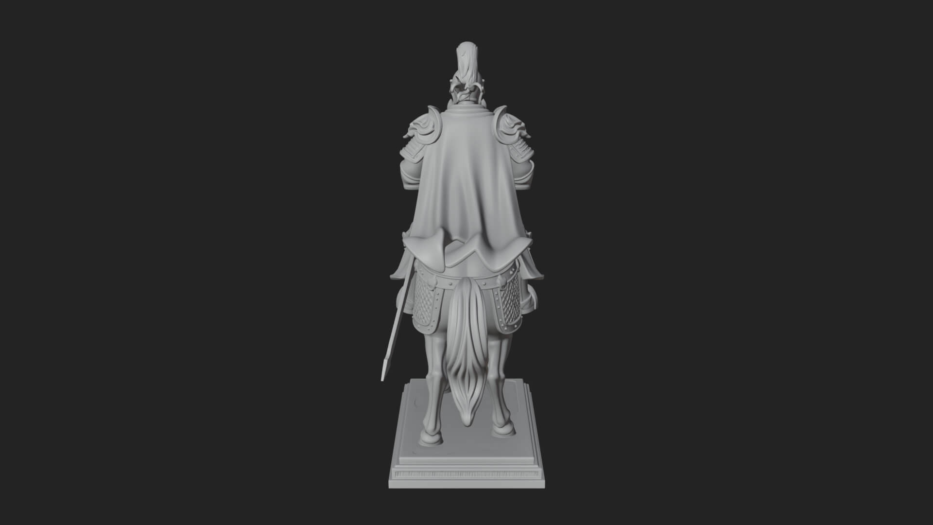 Mounted Armored General Statue Design 1 3D Print Model 3D Model