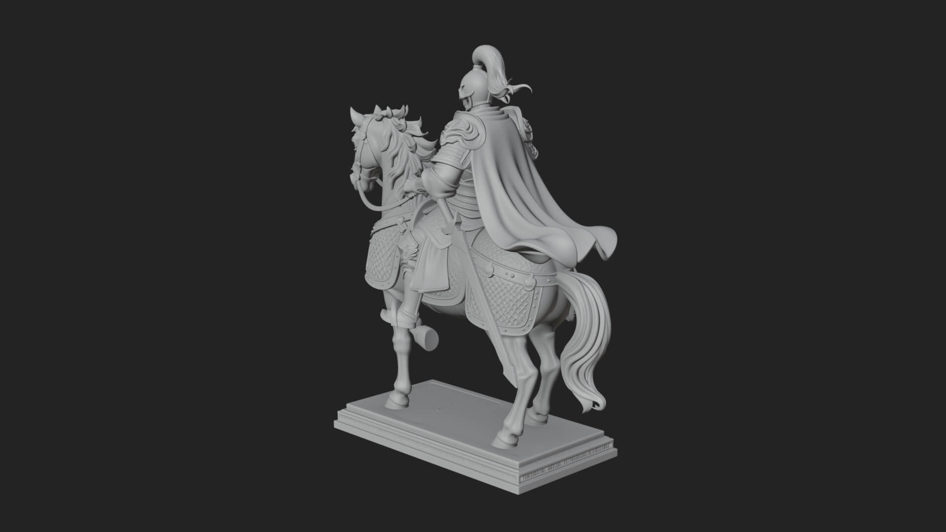 Mounted Armored General Statue Design 1 3D Print Model 3D Model