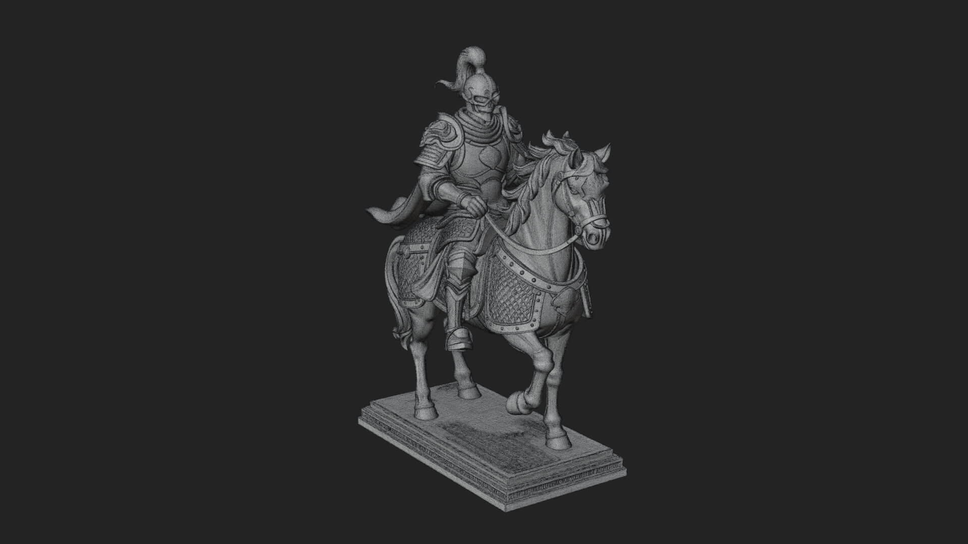 Mounted Armored General Statue Design 1 3D Print Model 3D Model
