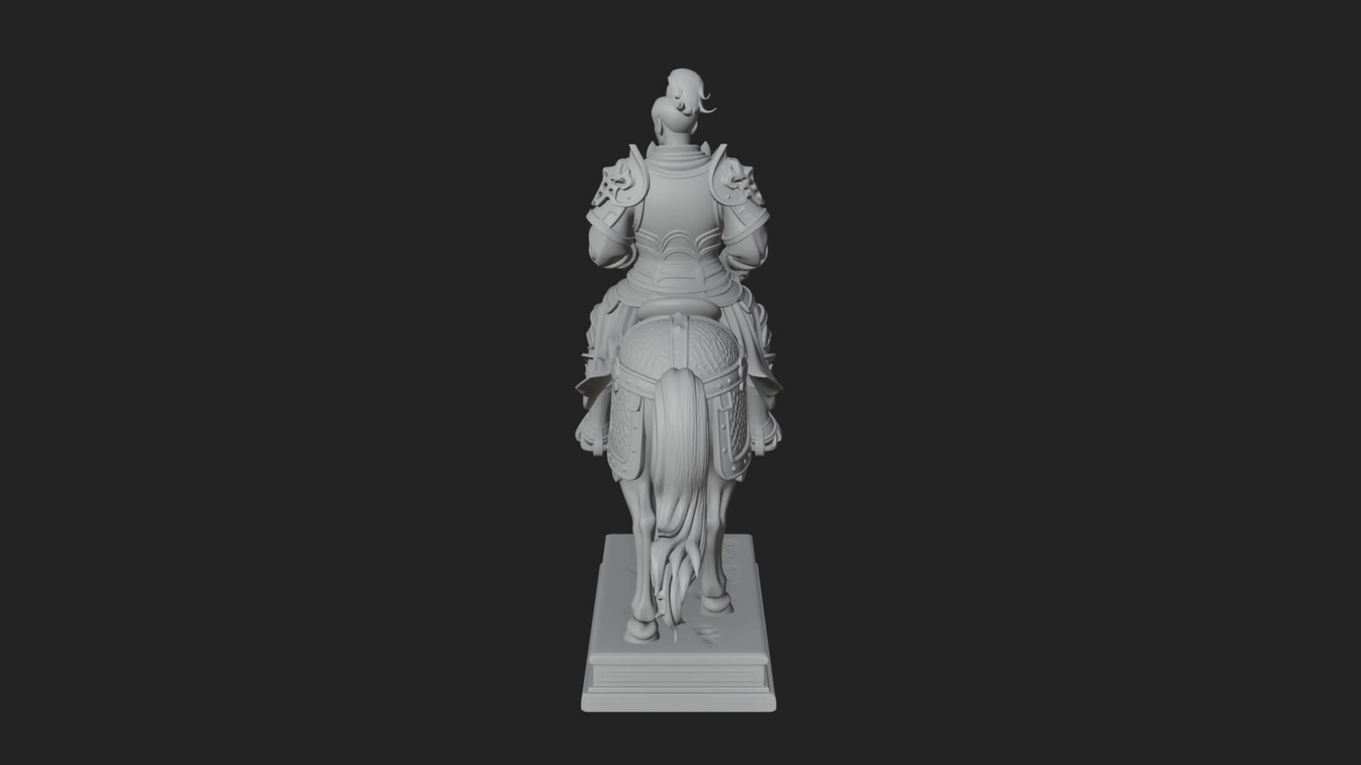 Mounted Armored General Statue Design 2 3D Print Model 3D Model