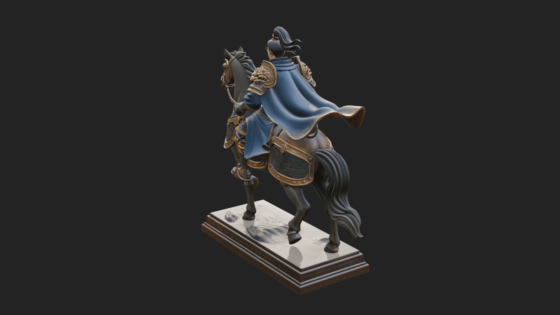 Mounted Armored General Statue Design 3 3D Print Model 3D Model