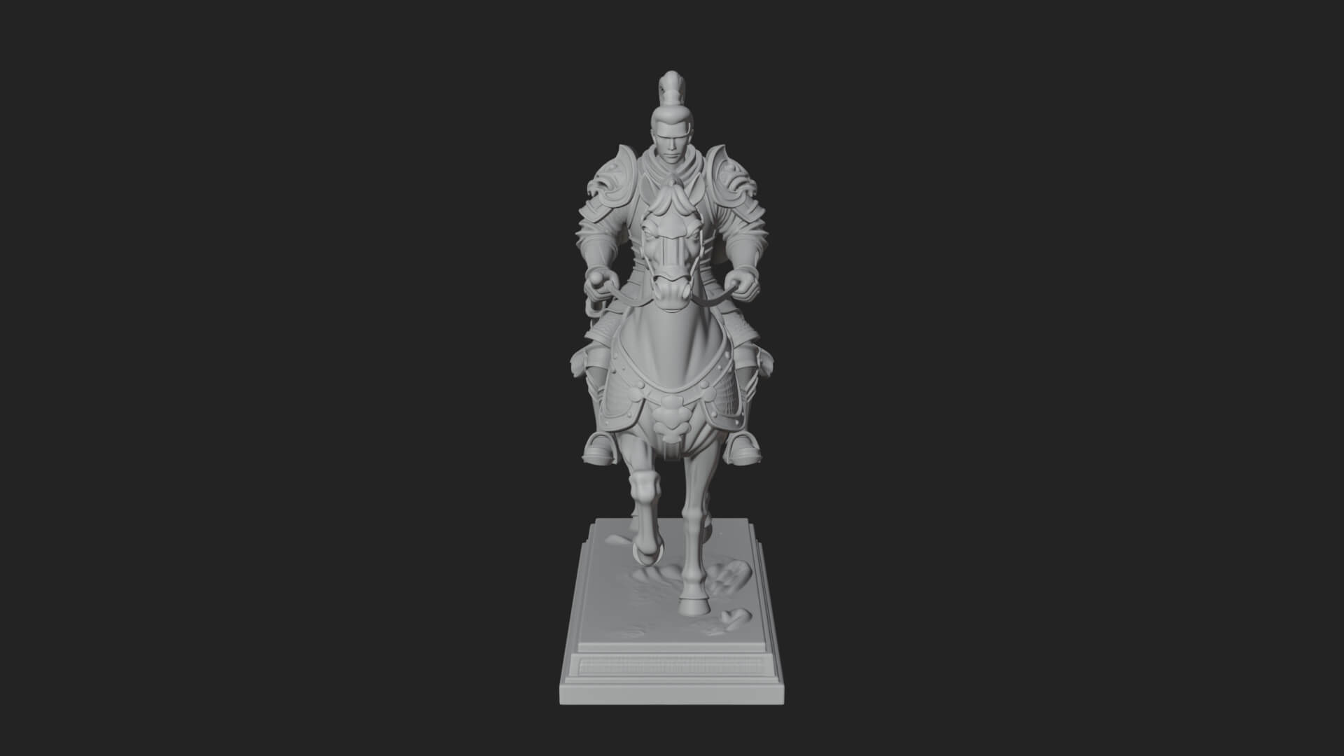 Mounted Armored General Statue Design 3 3D Print Model 3D Model