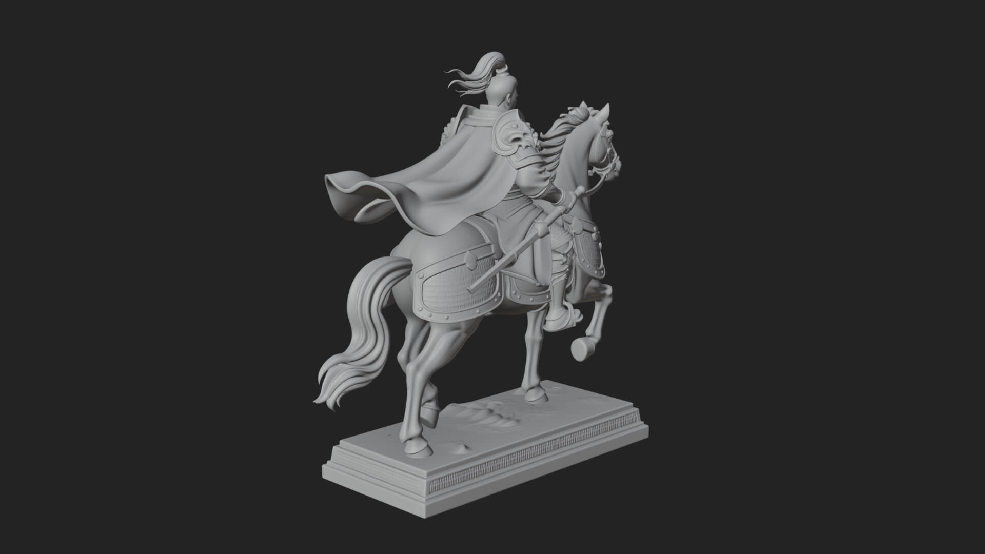 Mounted Armored General Statue Design 3 3D Print Model 3D Model