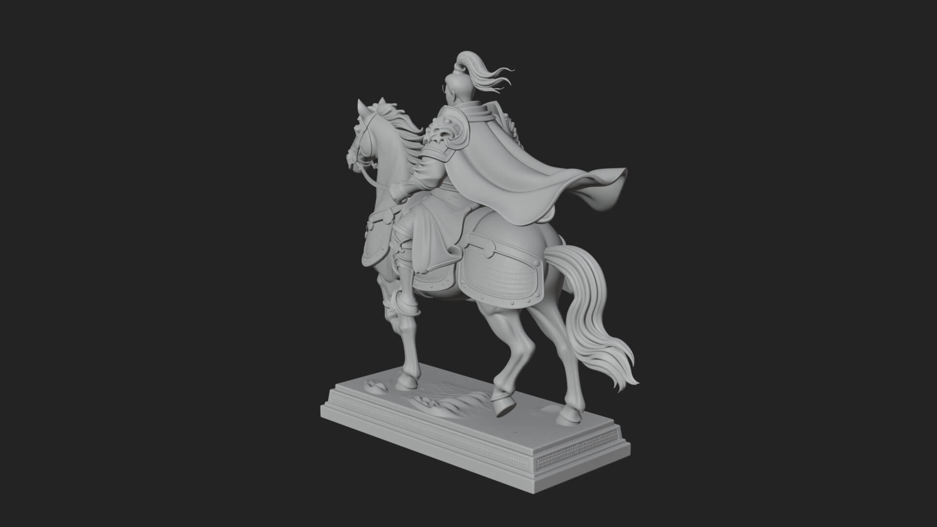 Mounted Armored General Statue Design 3 3D Print Model 3D Model