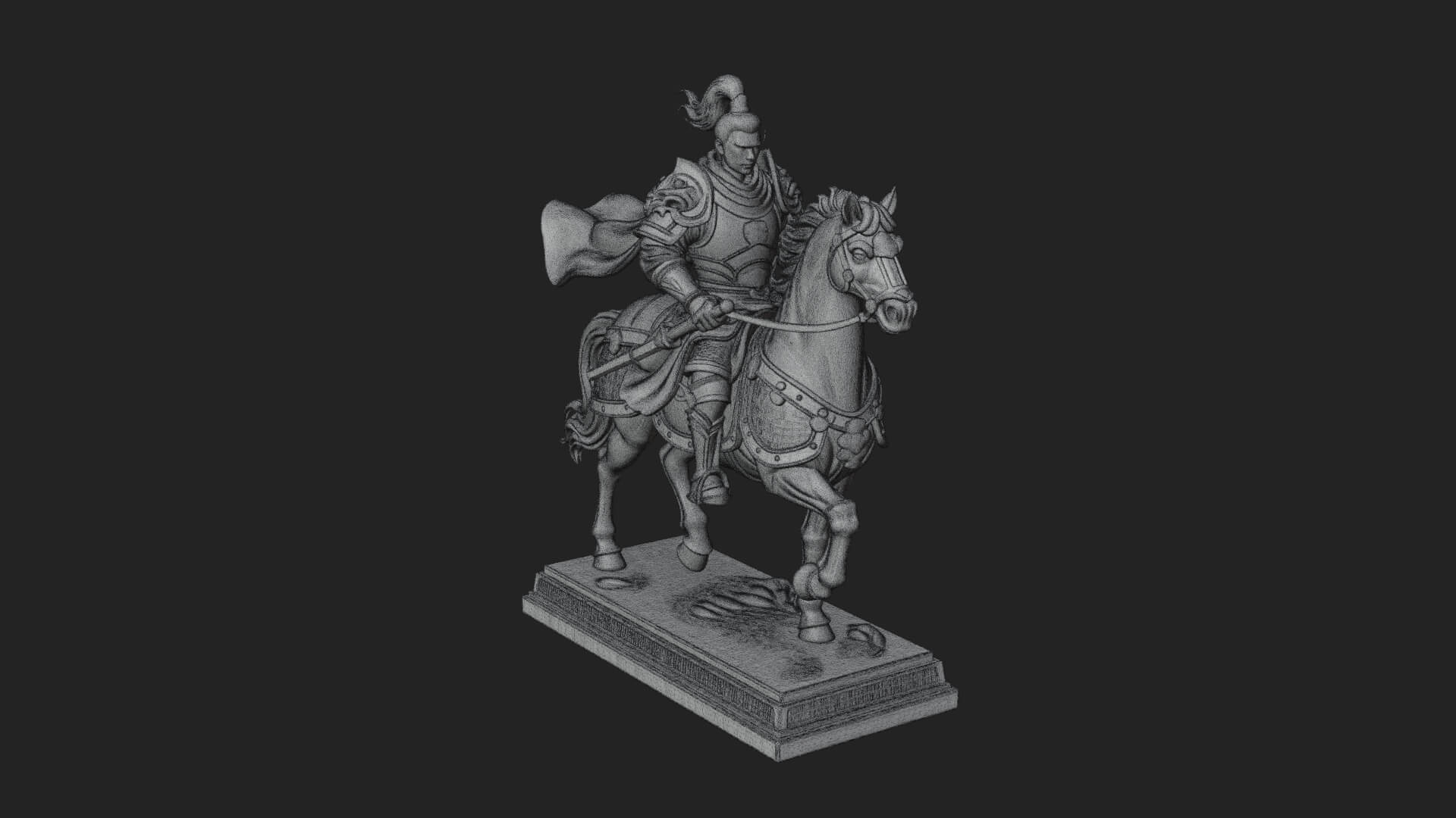 Mounted Armored General Statue Design 3 3D Print Model 3D Model