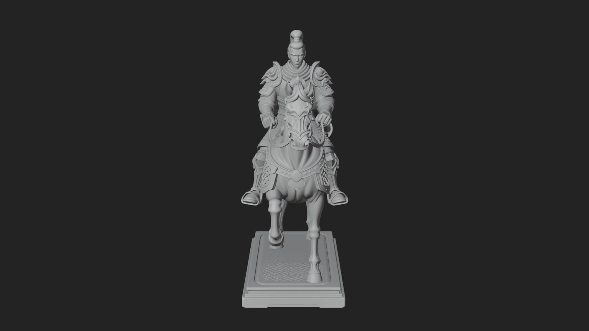 Mounted Armored General Statue Design 4 3D Print Model 3D Model