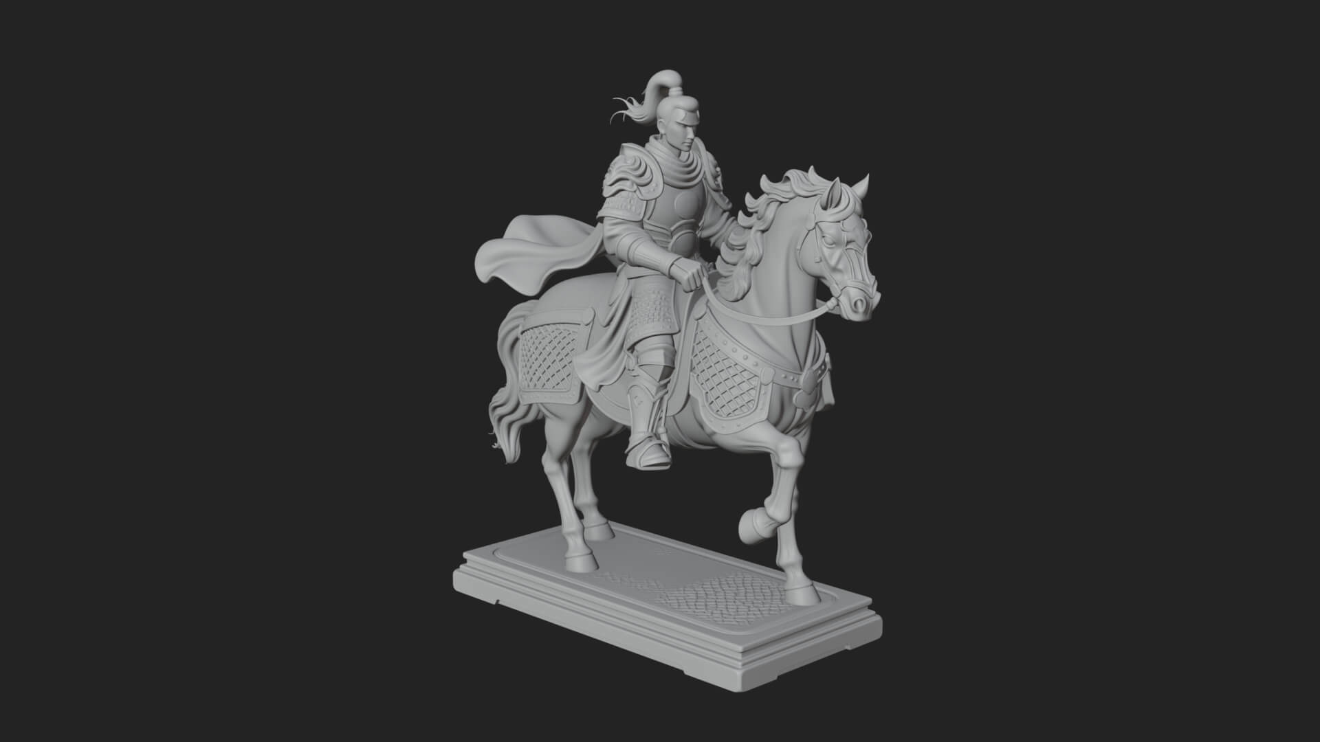 Mounted Armored General Statue Design 4 3D Print Model 3D Model