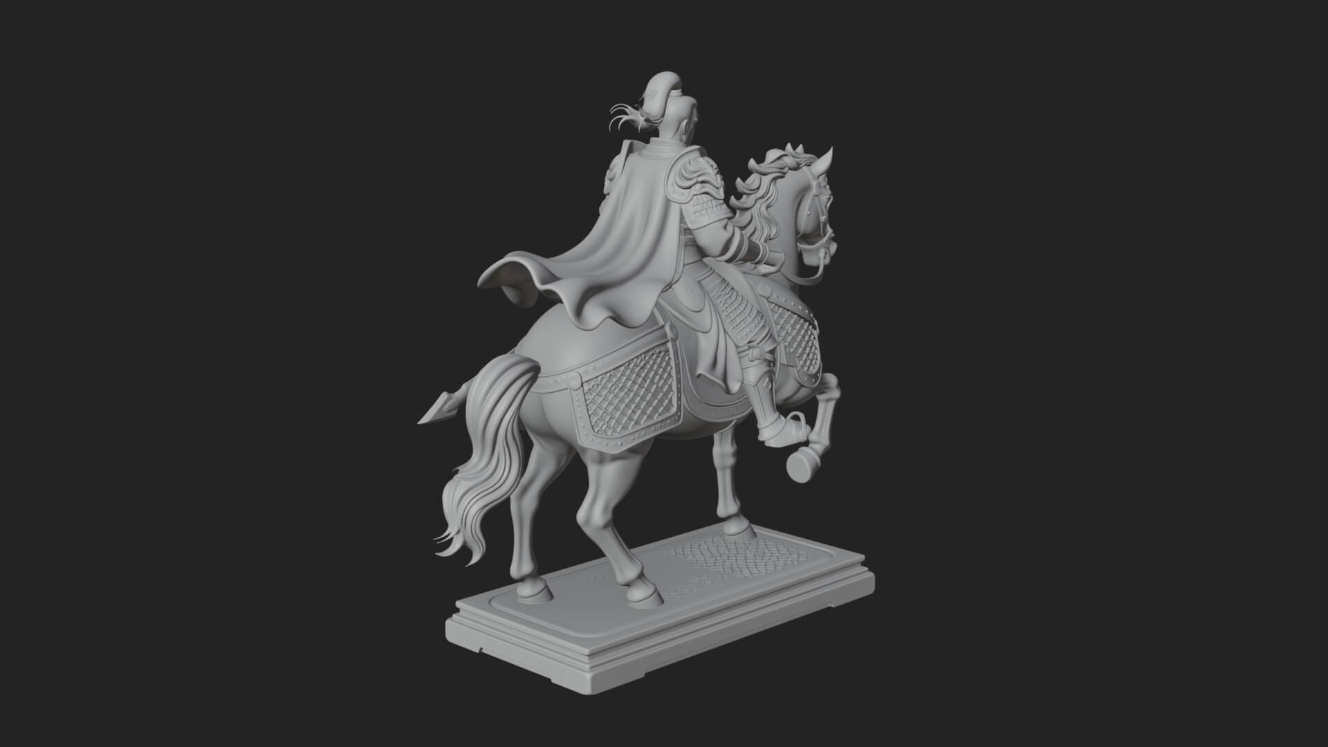 Mounted Armored General Statue Design 4 3D Print Model 3D Model